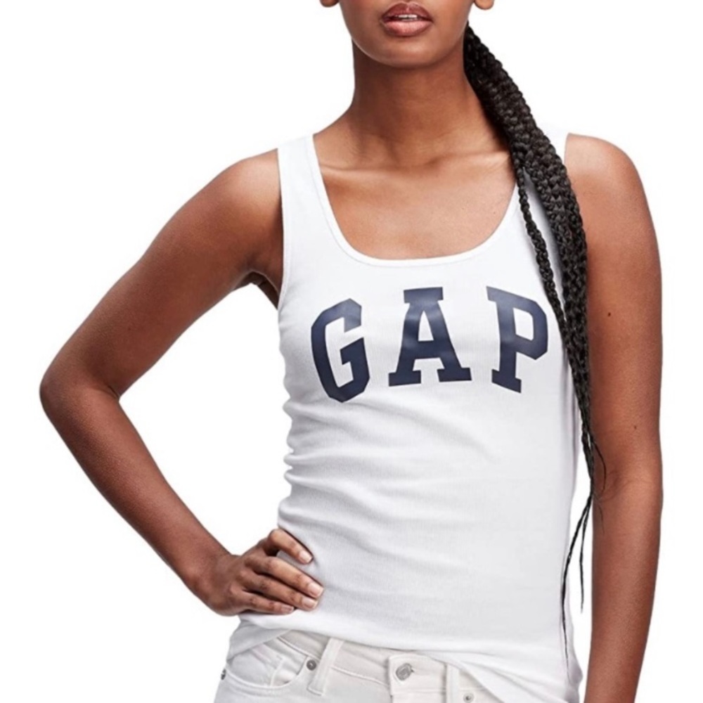 Women’s Gap Logo Tank Top, Extra Large, Navy on White, NWT